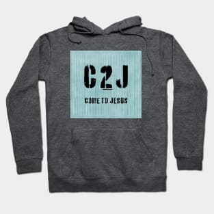 C2J Come To Jesus Matthew 11:28 - stripes Hoodie